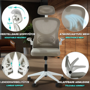 Fotel biurowy V1 jasny szary