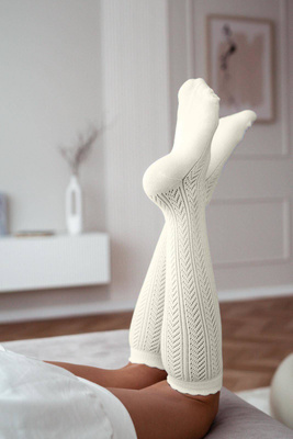 Podkolanówki Damskie Ażurowe Jodełka 330