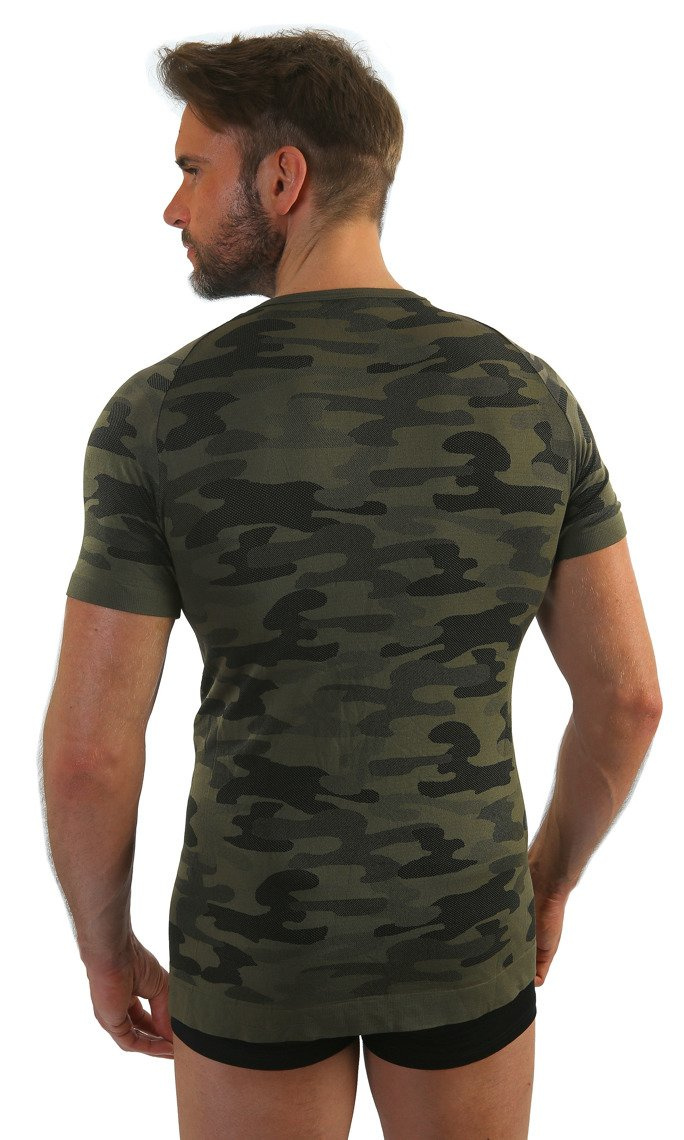 Koszulka Męska Termoaktywna Krótki Rękaw Moro