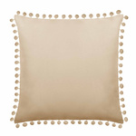Beżowa dwustronna poszewka z pomponami 45x45 cm FLUFFY Spod Igły i Nitki – nowoczesny design.
