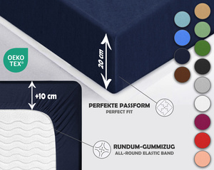 Granatowe elastyczne prześcieradło z gumką 80% bawełna Jersey Sesto Senso – komfort snu