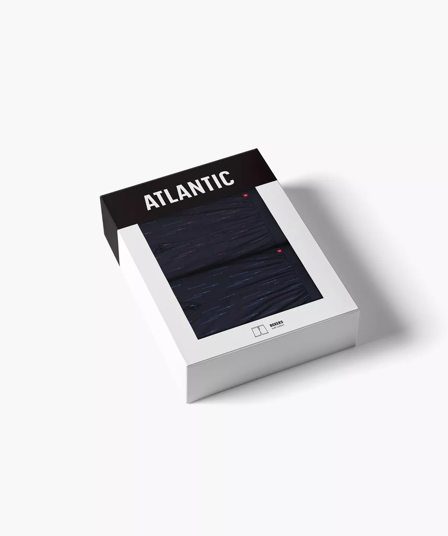 Granatowe luźne majtki męskie 100% bawełna 2MBX-074 Atlantic – komfort przez cały dzień