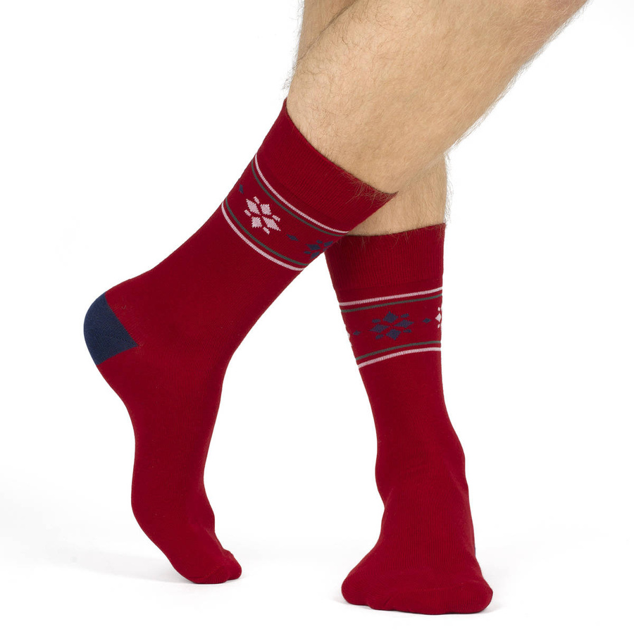 Świąteczne Skarpety Męskie Bawełniane