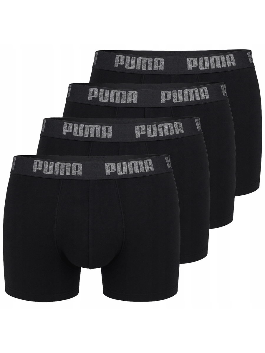 Bokserki Męskie 4 Pack Puma Comfort Stretch Czarne