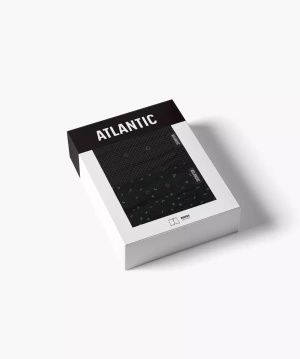 Bokserki męskie luźne bawełniane 2-pak czarne z wzorem Atlantic