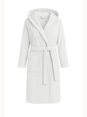 Biały miękki szlafrok damski z kapturem Paulo Sestimi – idealny do sauny i spa