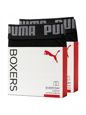 Bokserki Męskie 4 Pack Puma Comfort Stretch Czarne