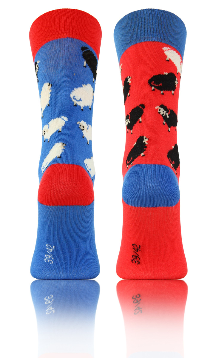 Długie Skarpetki Kolorowe Bawełniane Unisex 90% Bawełna z Zabawnym Wzorem Sesto Senso