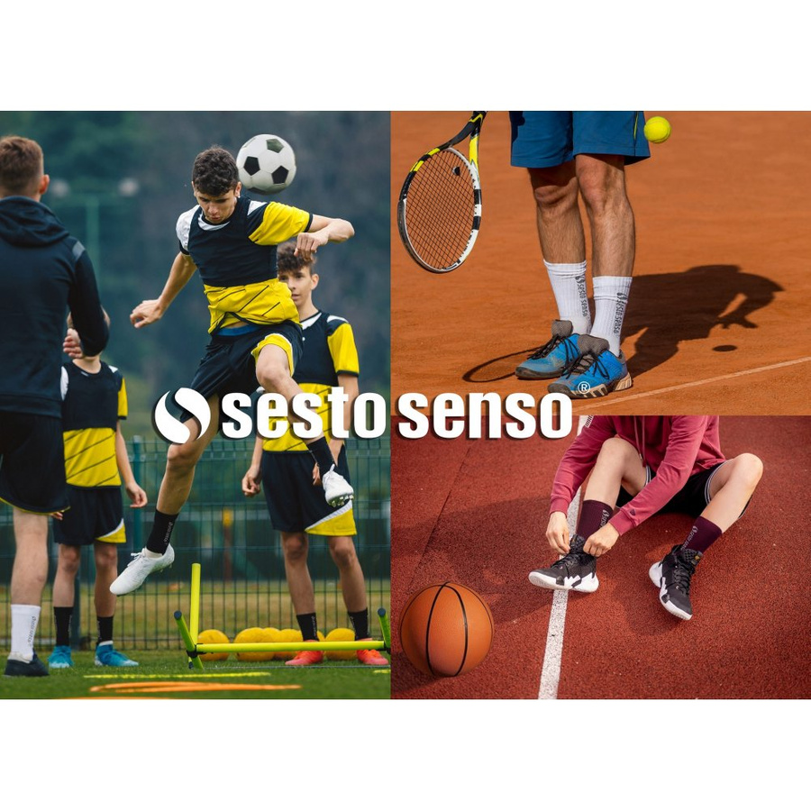Niebieskie skarpety sportowe treningowe 3-pak 88% bawełna SKB02 Sesto Senso – maksymalny komfort