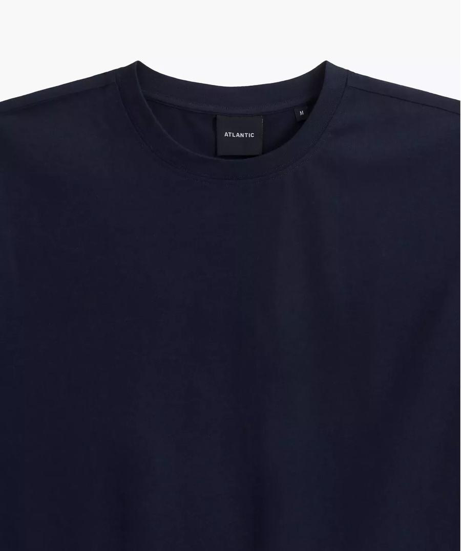 Granatowy bawełniany  x2 T-shirt męski 100% NMT-033 Atlantic – maksymalna wygoda.
