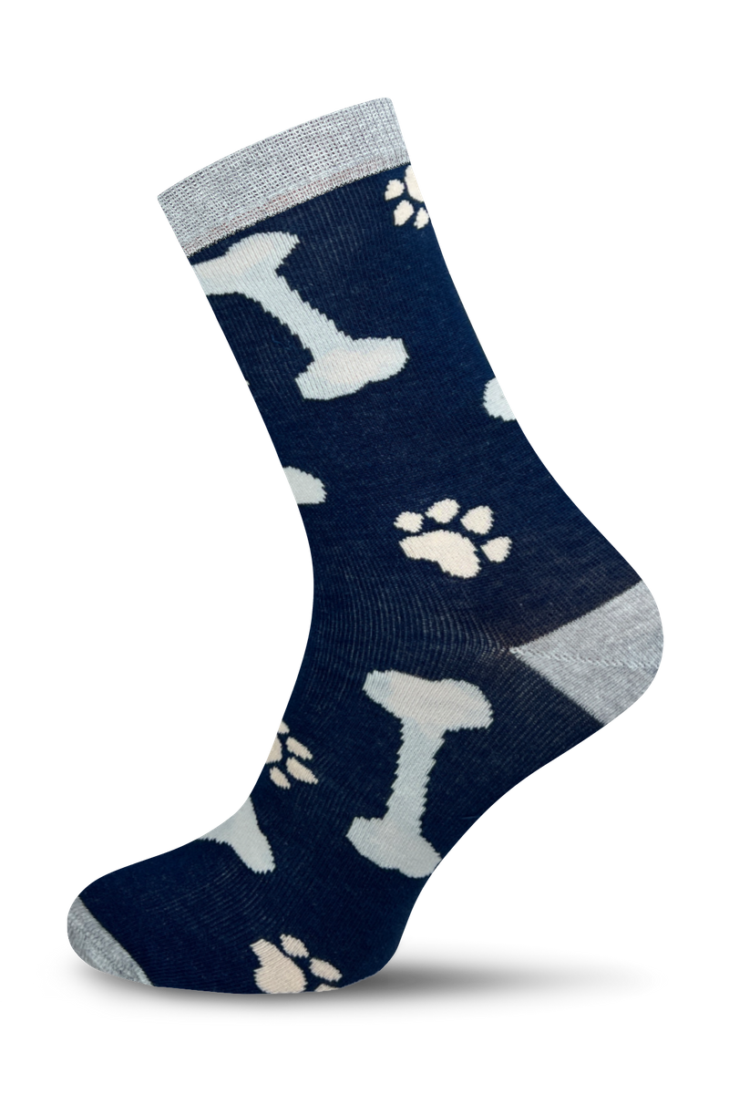 Skarpetki męskie Owczarki Niemieckie i Kości 0125.036, Kolor Granatowy