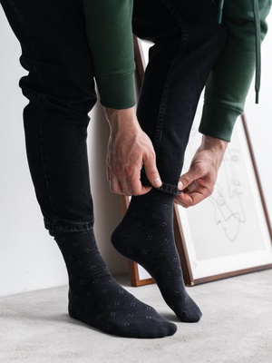 Skarpety garniturowe Wzór 122 niebieski