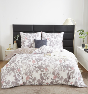 Kwiatowa, Niegniotąca Pościel Satynowa 100% bawełna satynowa S085 Spod Igły i Nitki – komfort snu