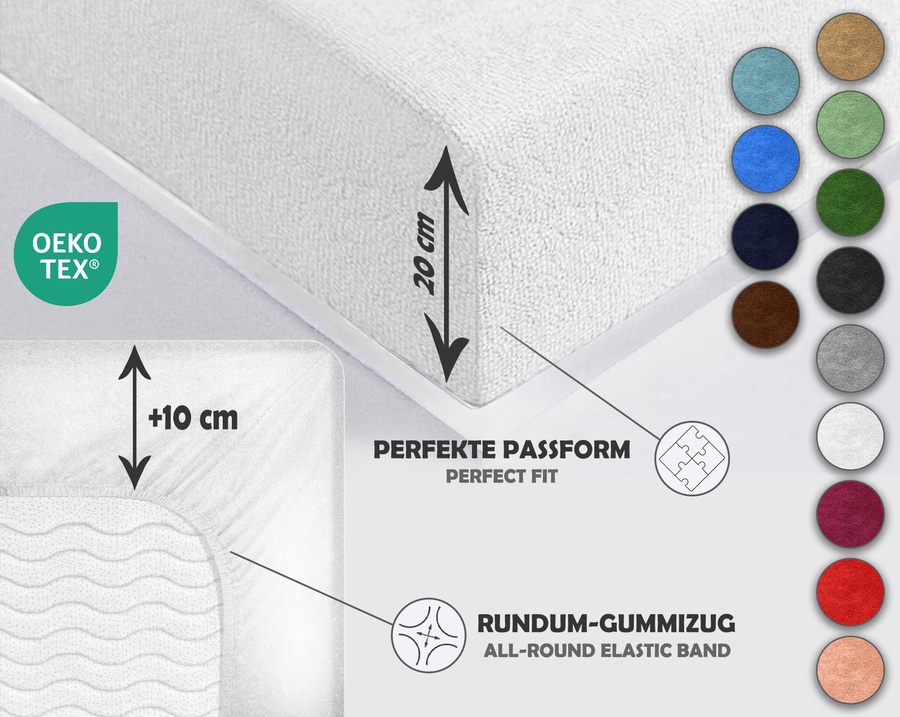 Białe elastyczne prześcieradło z gumką frotte 100% bawełna Sesto Senso – komfortowy sen