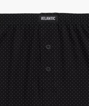 Bokserki męskie luźne bawełniane 2-pak czarne z wzorem Atlantic