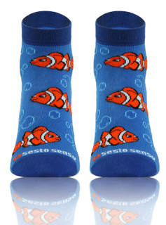 Rybki kolorowe modne skarpety unisex 90% bawełna Finest Sesto Senso – komfort na co dzień