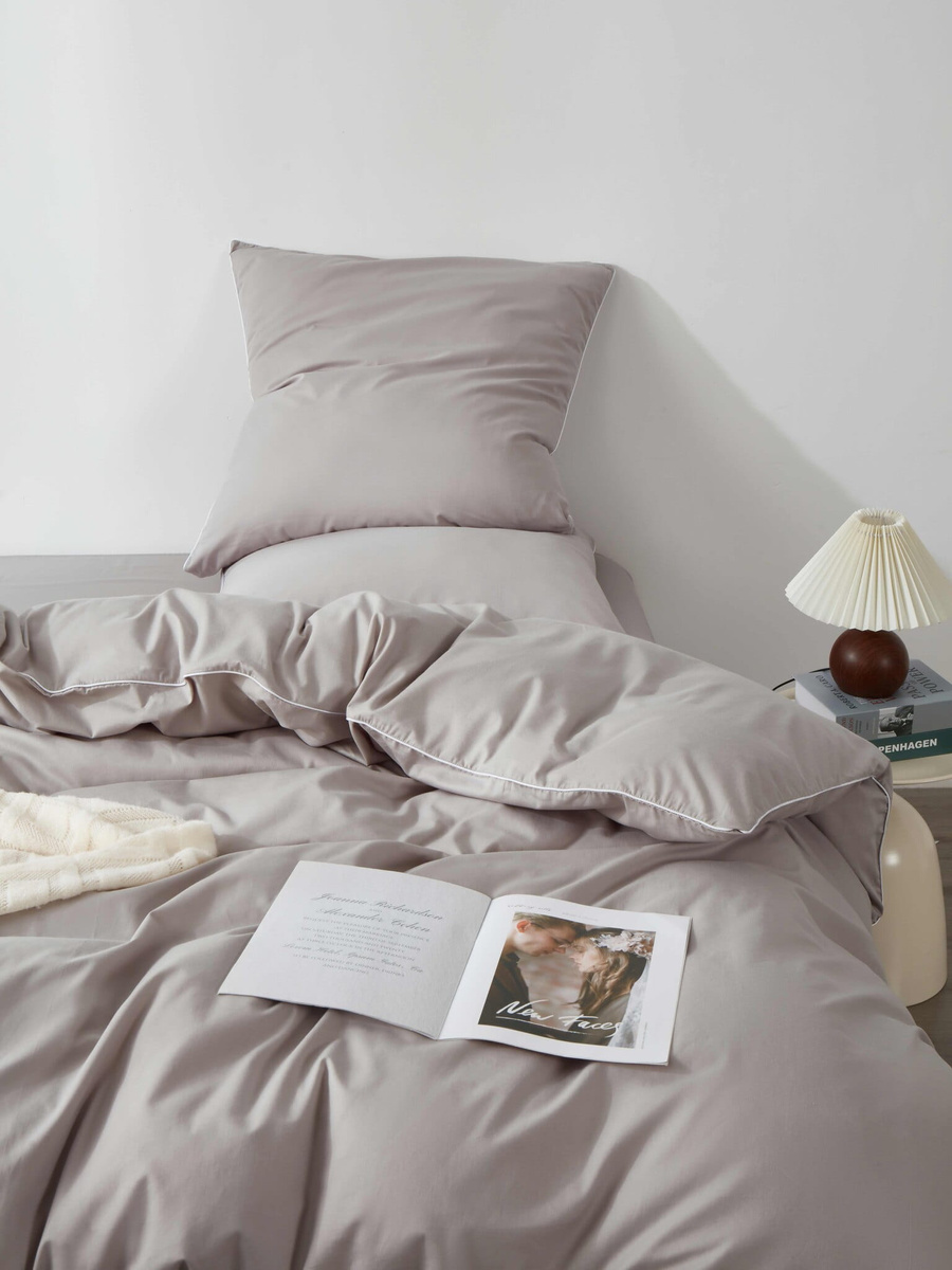 POŚCIEL SATYNA QUEEN PREMIUM SZARA