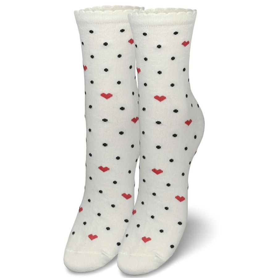 Skarpetki damskie Serca i Kropki