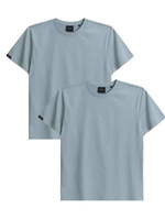 Niebieski T-shirt męski  x2 z efektem brzoskwini 100% bawełna Atlantic – maksymalna wygoda.