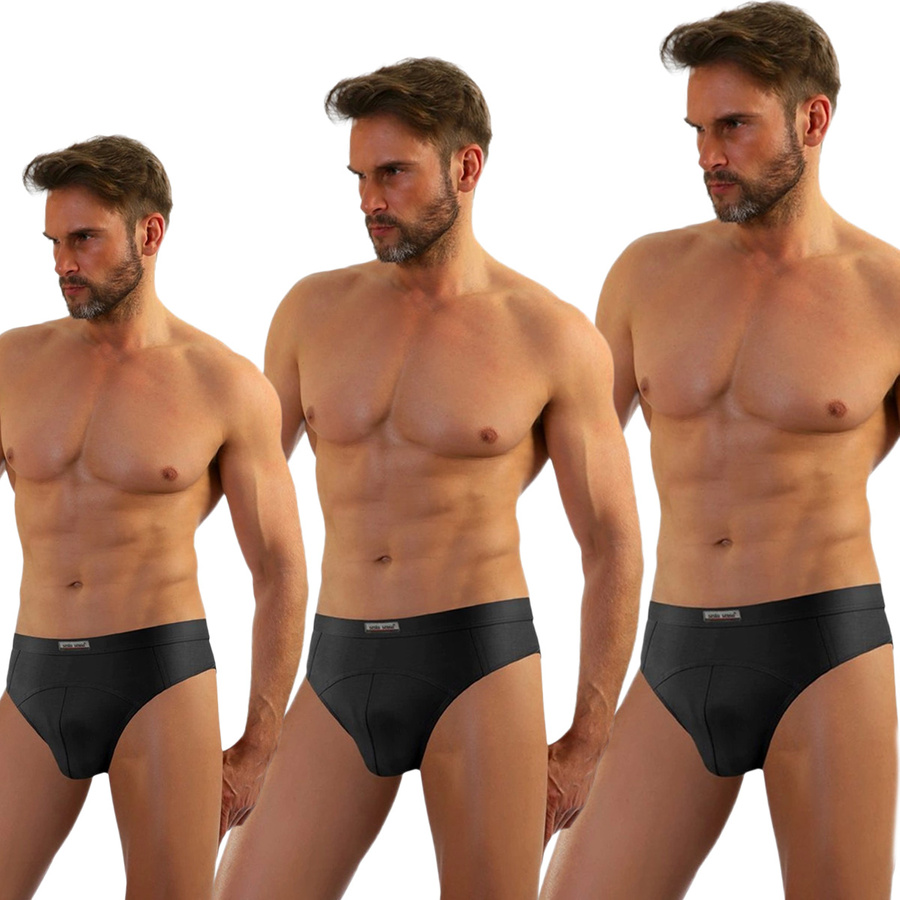 Nieuciskające wygodne slipy męskie 3-pak 95% bawełna SM02 Sesto Senso – komfort i styl