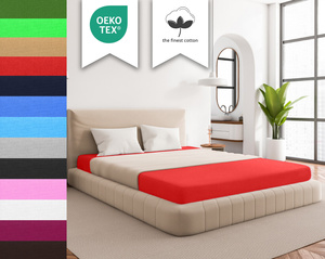 Czerwone elastyczne prześcieradło z gumką 80% bawełna Jersey Sesto Senso – komfort snu