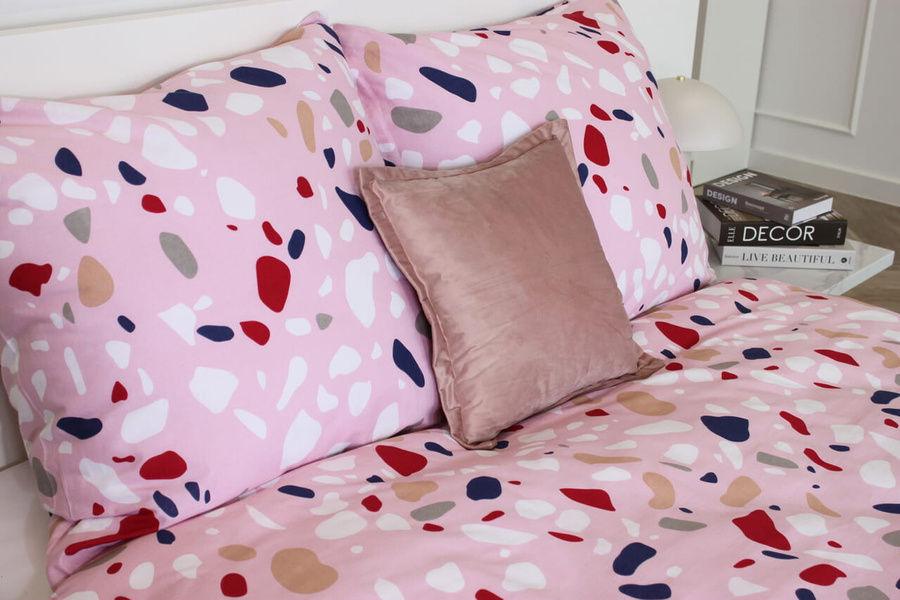 Różowa bawełniana pościel damska 160x200 Lastryko Spod Igły i Nitki – komfort snu.