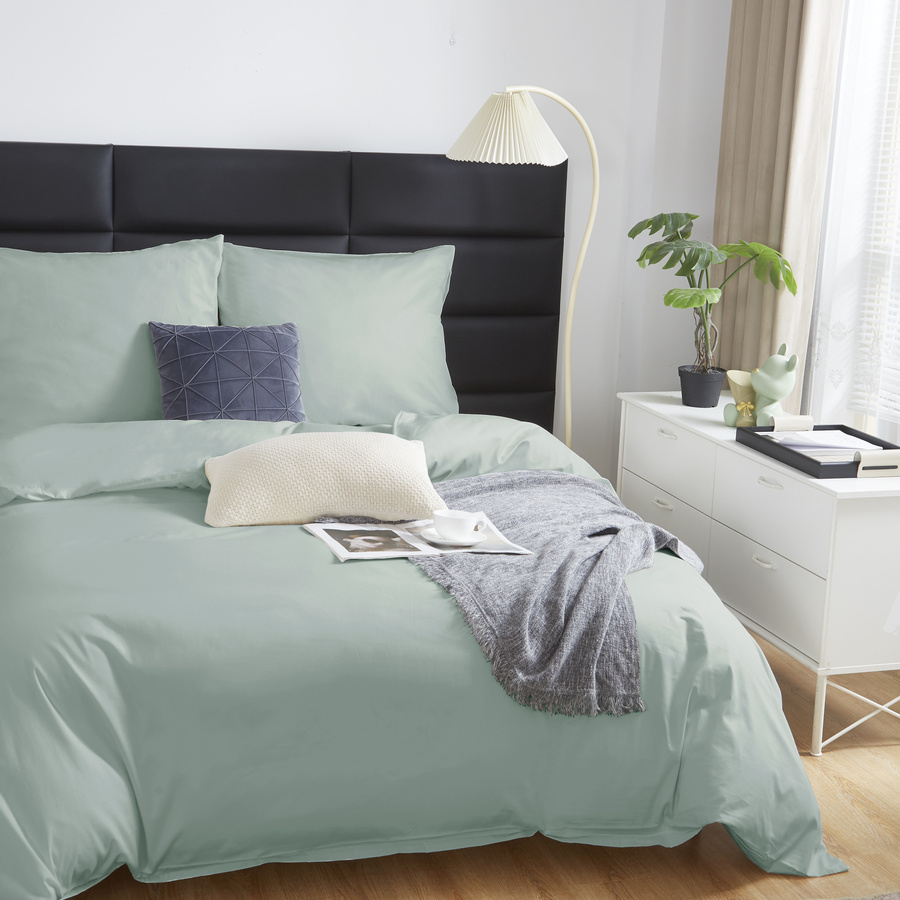 Szałwiowa gładka pościel damska 120g/m2 satyna bawełniana Spod Igły i Nitki – komfortowy sen.