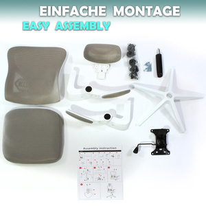 Fotel biurowy V1 jasny szary