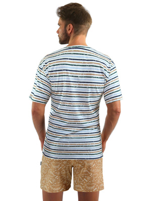 Piżama Męska Krótki Rękaw Krótkie Spodenki