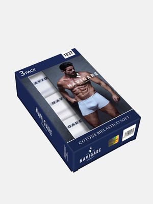 szorty męskie dopasowane zew. guma jersey 95% baw. 5% ela. 103T-3PAK-BIA-4/M