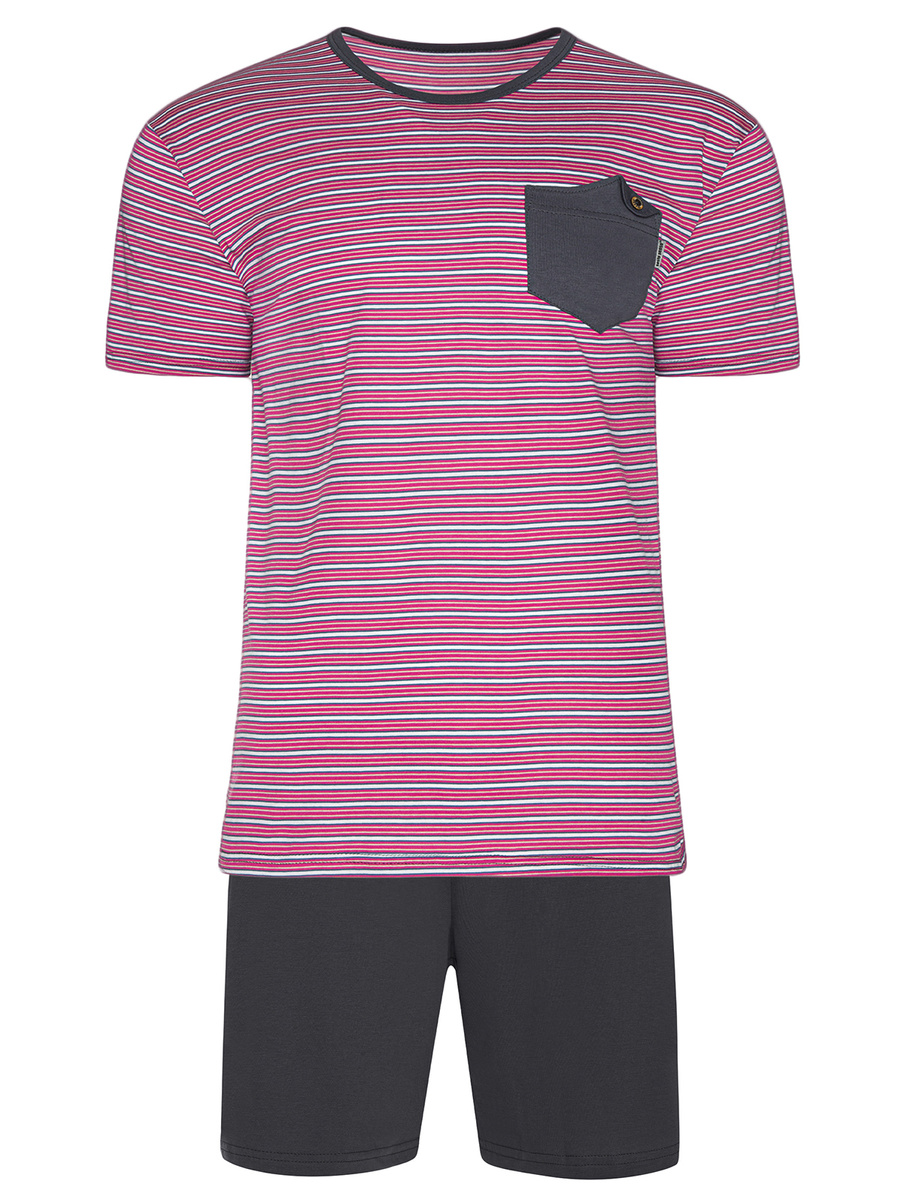 Piżama Męska Krótki Rękaw Krótkie Spodenki