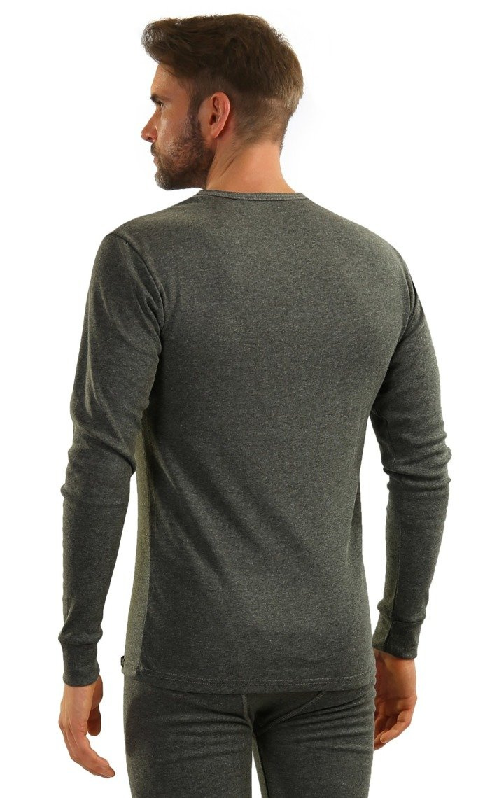 Szary podkoszulek męski z długim rękawem 95% bawełna Sesto Senso – wyjątkowy komfort