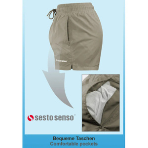 Khaki szybkoschnące szorty kąpielowe męskie SZ2408 Sesto Senso – styl i wygoda na lato
