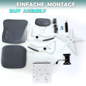 Fotel biurowy V1 ciemny szary