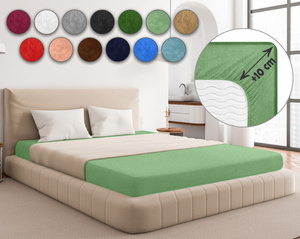 Jasnozielone elastyczne prześcieradło z gumką frotte 100% bawełna Sesto Senso – komfortowy sen