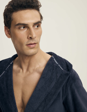 Szlafrok męski 43374 dark blue