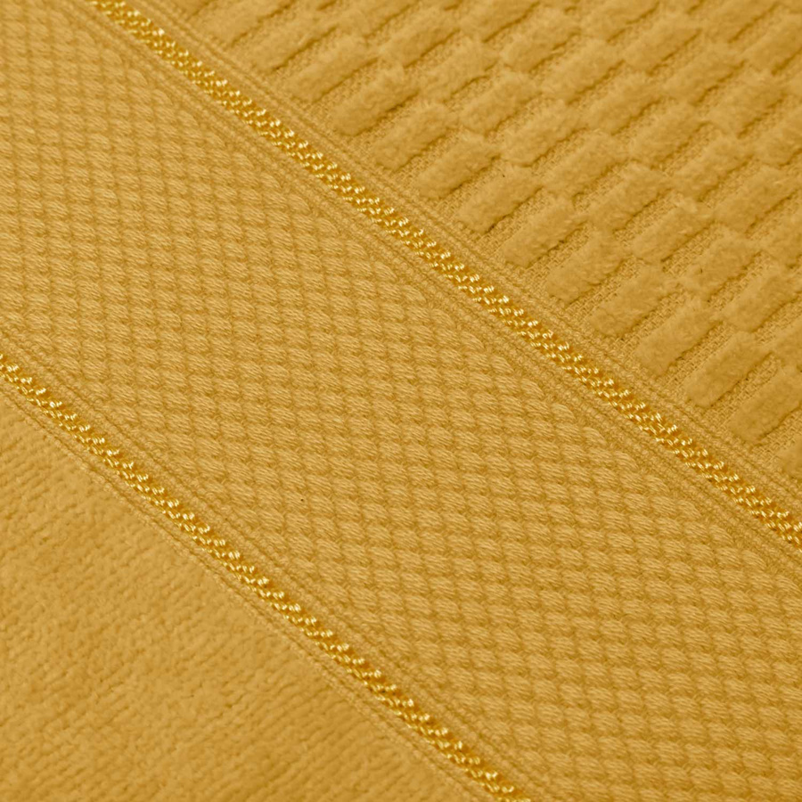 Musztardowy welurowy ręcznik Peru Spod Igły i Nitki – elegancja do SPA