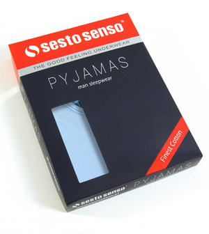 Elegancka piżama męska krótka 100% bawełna Model 2485/02 Sesto Senso – komfortowy sen