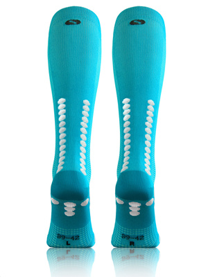 Turkusowe kompresyjne podkolanówki dla biegaczy SKB12 Sesto Senso – zmniejszenie kontuzji