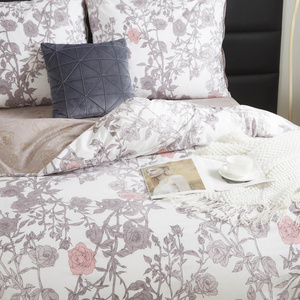 Kwiatowa, Niegniotąca Pościel Satynowa 100% bawełna satynowa S085 Spod Igły i Nitki – komfort snu