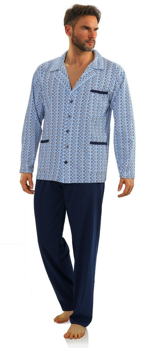 Piżama Męska Długi Rękaw Rozpinana