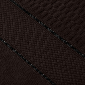 Brązowy welurowy ręcznik minimalistyczna bordiura Spod Igły i Nitki – luksus do SPA