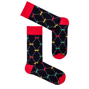 Skarpetki męskie Wąsy 0125.064, Kolor Czarny, Rozmiar 38-41