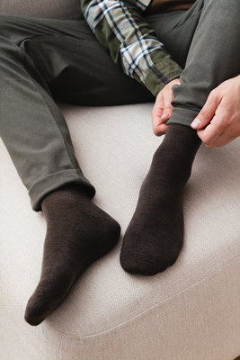 Granatowe Skarpety Męskie Merino Comfort