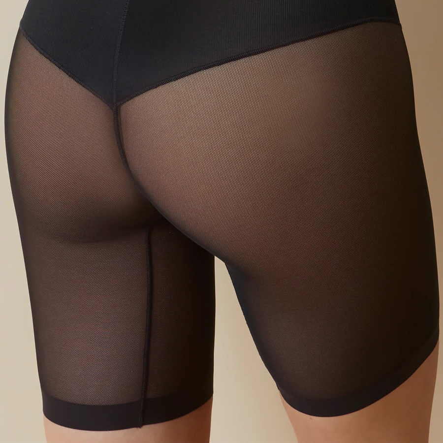 Czarne modelujące figi damskie 3/4 uda Selene – wyszczuplenie i elegancja.