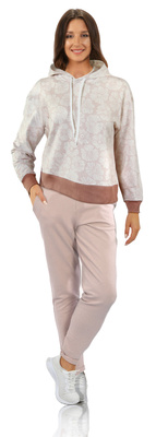 Różowe luźne spodnie damskie 95% bawełna z kieszeniami Sesto Senso – wygoda na lato