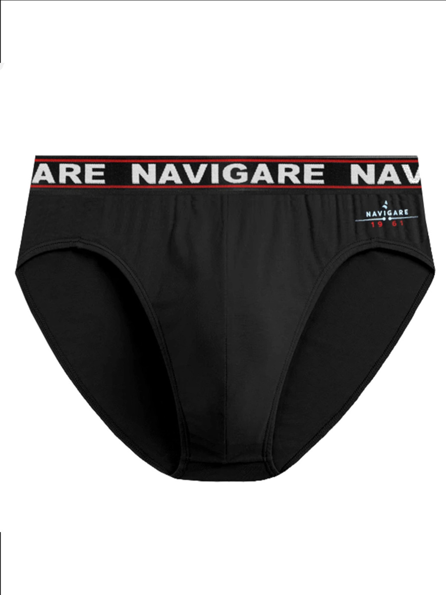 Slipy Męskie z Zewnętrzną Gumą Dopasowane Art. 324 Czarne Navigare