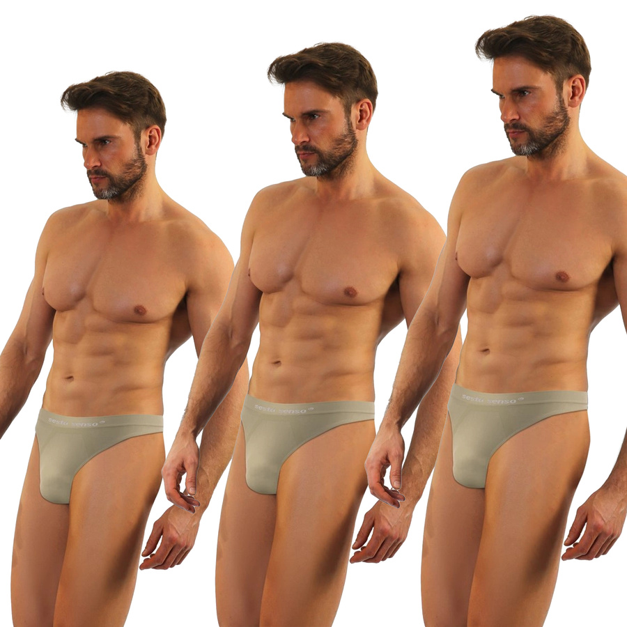 3x Stringi Męskie bezszwowe sportowe