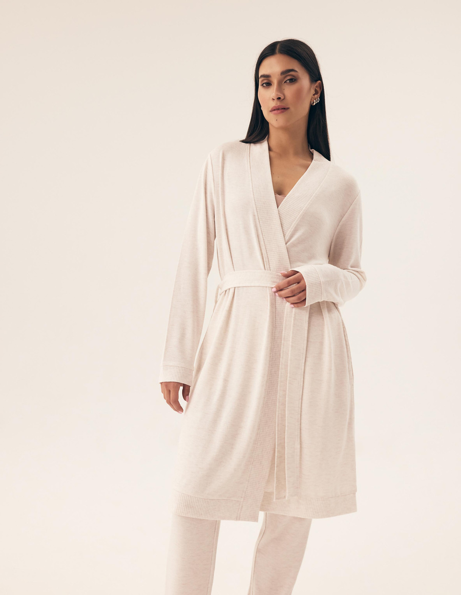 Damski szlafrok Boar 43014 light grey