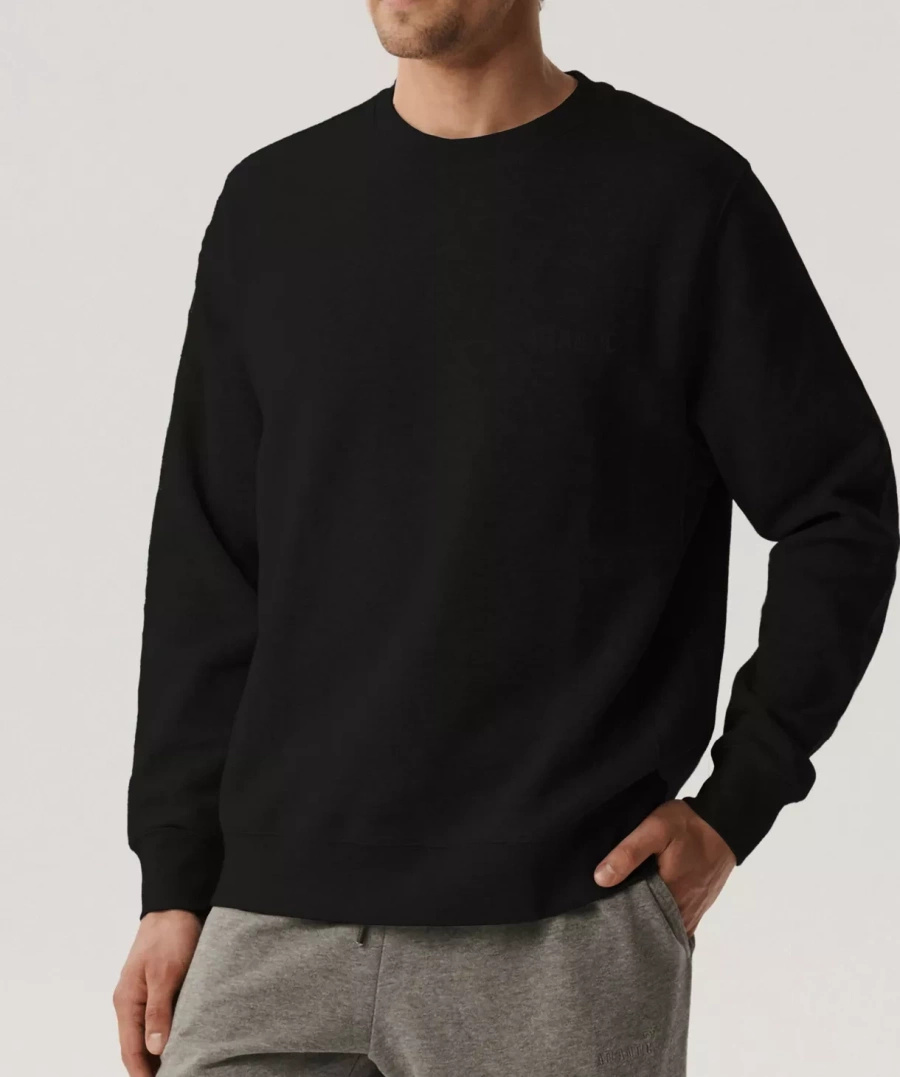 Czarna bawełniana bluza męska 100% model HMT-002 Atlantic – komfort i styl.